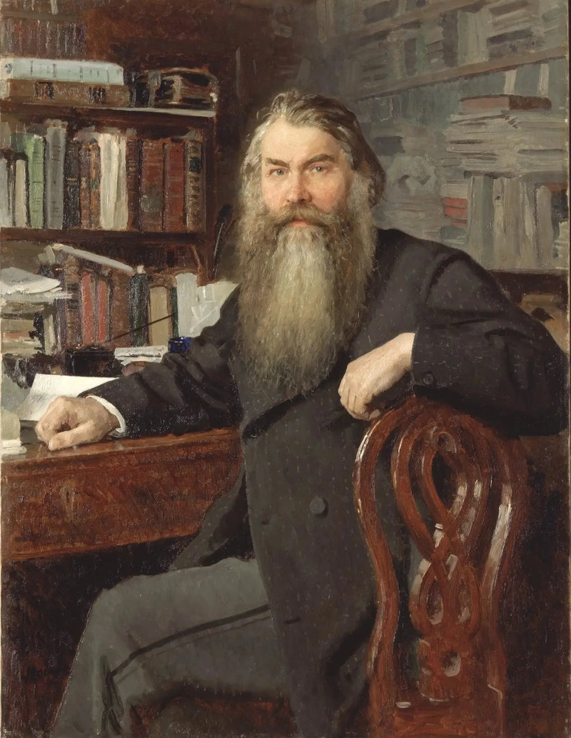 Portret van de historicus en archeoloog Ivan Egorovich Zabelin - Ilya Repin