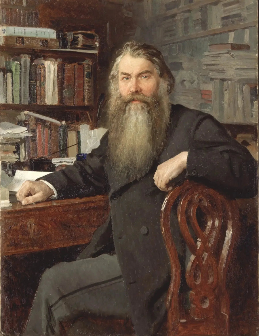 Portret van de historicus en archeoloog Ivan Egorovich Zabelin - Ilya Repin