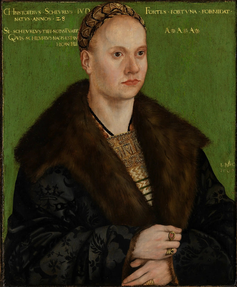 Portret van de humanist Christoph Scheurl - Lucas Cranach de Oudere