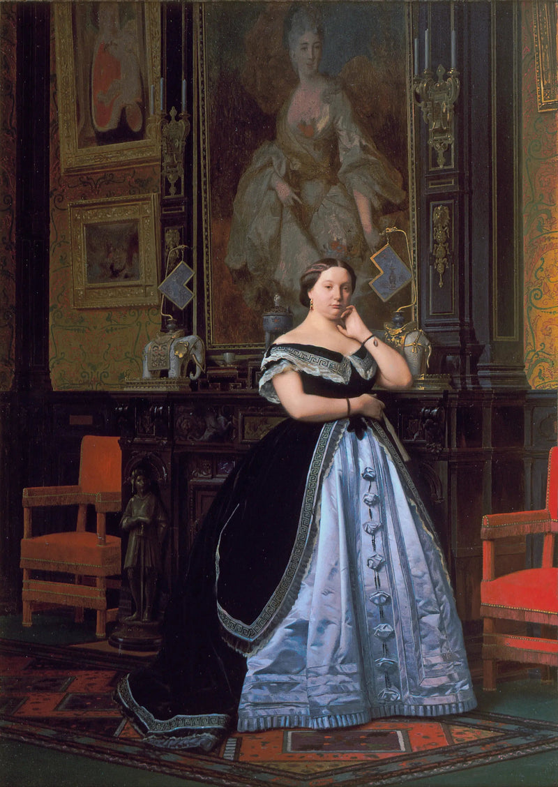 Portret van barones Nathaniel de Rothschild, geboren Charlotte de Rothschild - Jean-Léon Gérôme