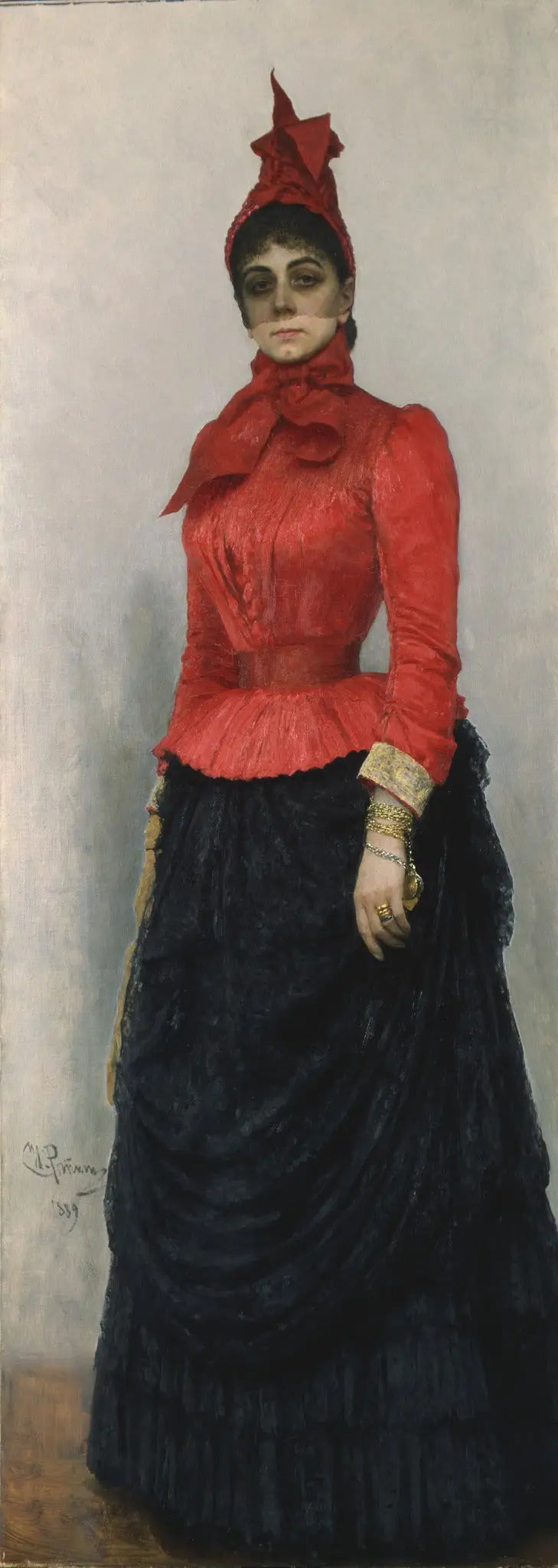 Portret van de barones V.I. Ikskul von Hildenbandt - Ilya Repin