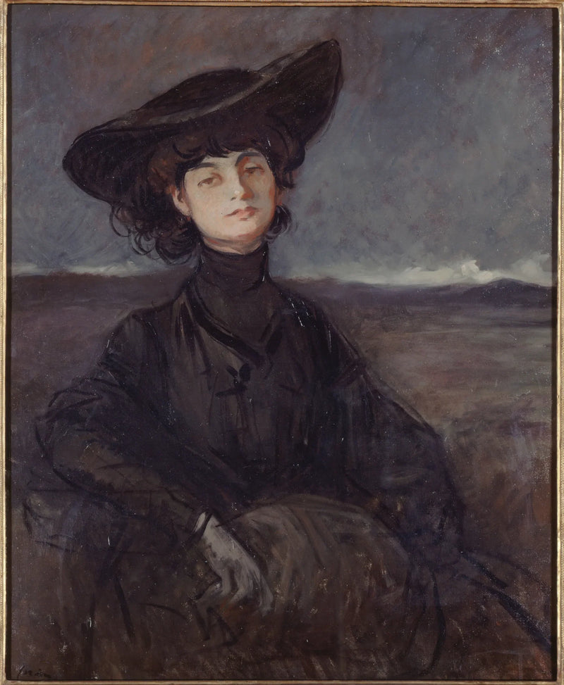Portret van de gravin Anna de Noailles, geboren Brancovan (1876-1933), dichteres - Jean-Louis Forain