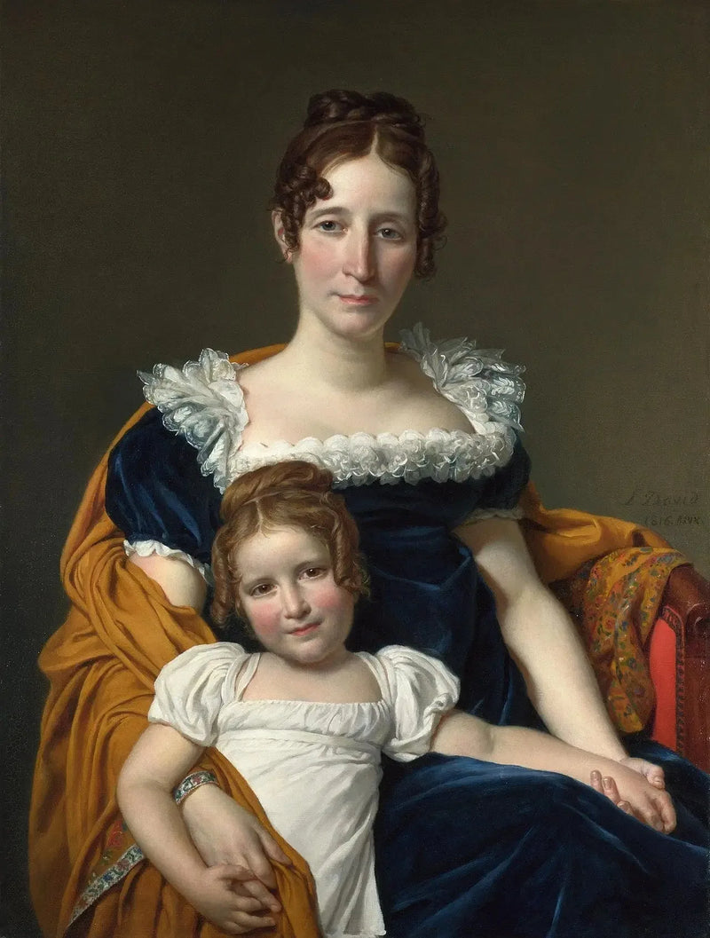 Portret van gravin Vilain XIIII en haar dochter Louise - Jacques-Louis David