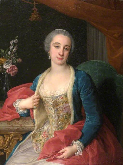 Portret van de hertogin Sforza Cesarini (overleden in 1765) - Pompeo Batoni