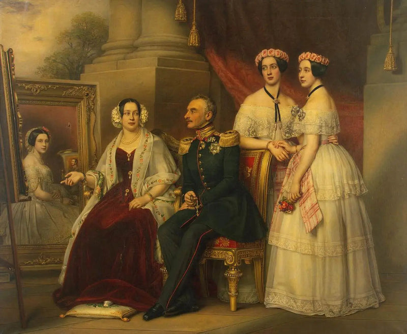 Portret van de familie van de hertog van Saks-Altenburg Joseph - Joseph Karl Stieler