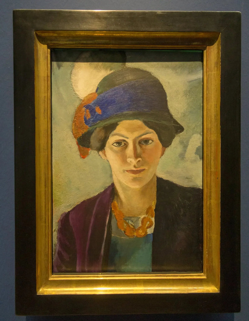 Portret van de vrouw van de kunstenaar, met hoed - August Macke