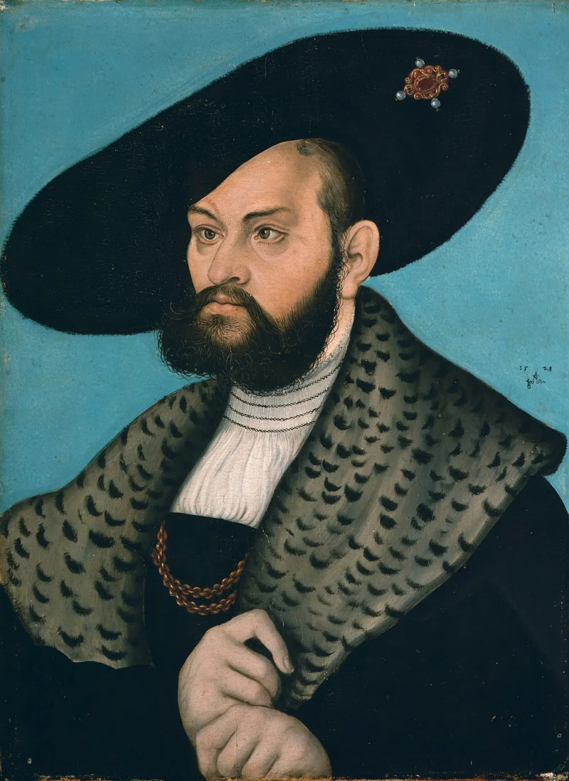 Portret van de markiezin Albert van Brandenburg-Ansbach, hertog van Pruisen - Lucas Cranach de Oudere
