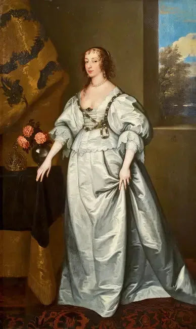 Portret van koningin Henriette Marie staand in een witte satijnen jurk - Antoine van Dyck

Source:
Portrait de la reine Henriette Marie debout en pied dans une robe de satin blanc - Antoine van Dyck