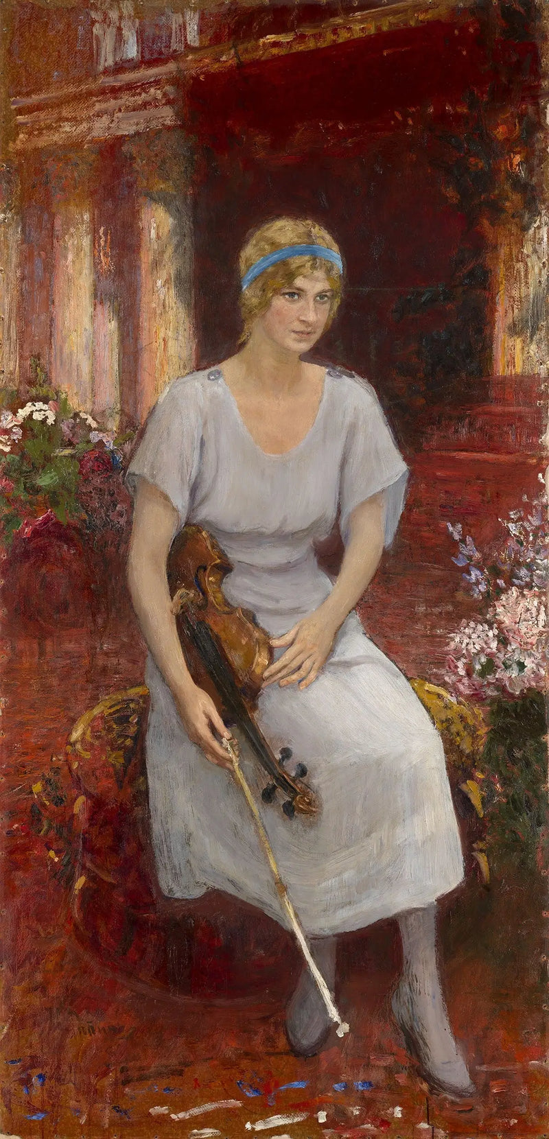 Portret van de violiste Cecilia Hansen - Ilya Repin