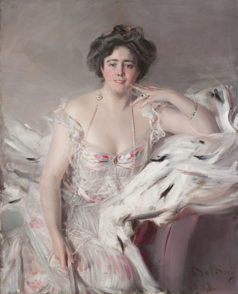 Portret van Lady Nanne Schrader, geboren Wiborg - Giovanni Boldini