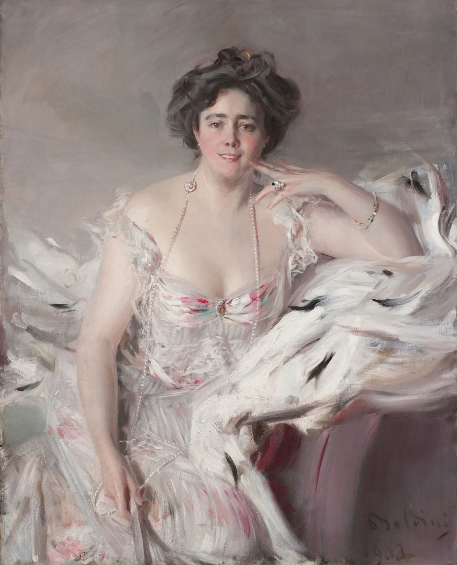 Portret van Lady Nanne Schrader, geboren Wiborg - Giovanni Boldini