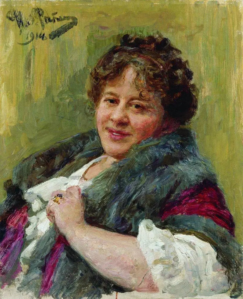 Portret van de schrijver, toneelschrijver, dichteres en vertaalster Tatiana Lvovna Shchepkina-Kupernik - Ilya Repin