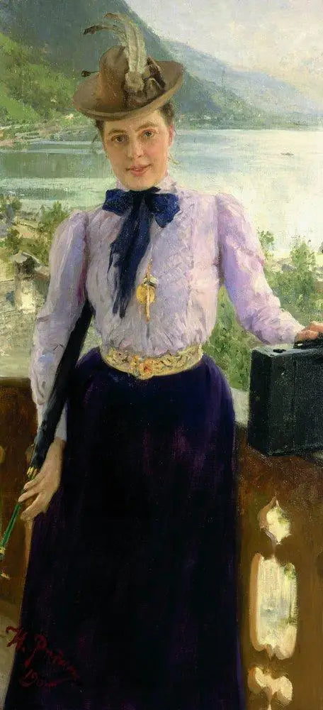Portret van de schrijfster Natalia Borisovna Nordman-Severova - Ilya Repin