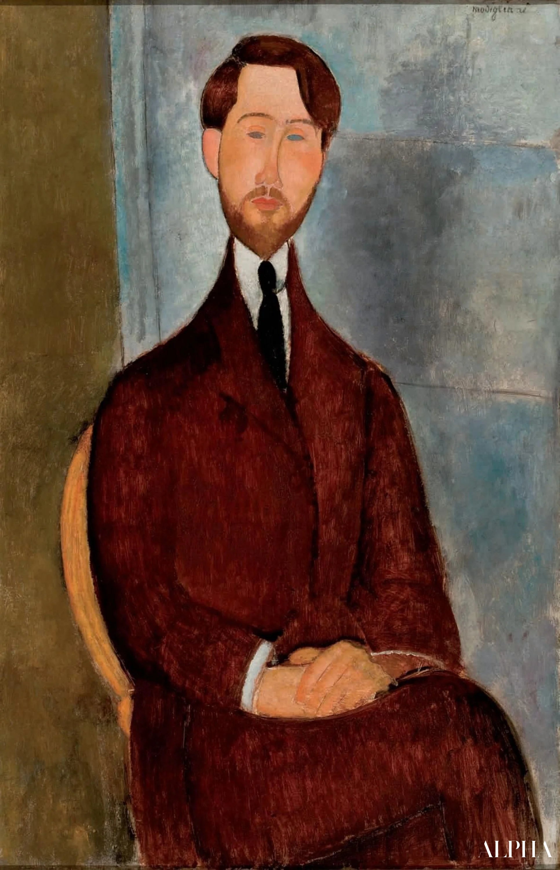 Portret van Léopold Zborowski - Amedeo Modigliani - Reproducties van schilderijen en hoogwaardige schilderijen