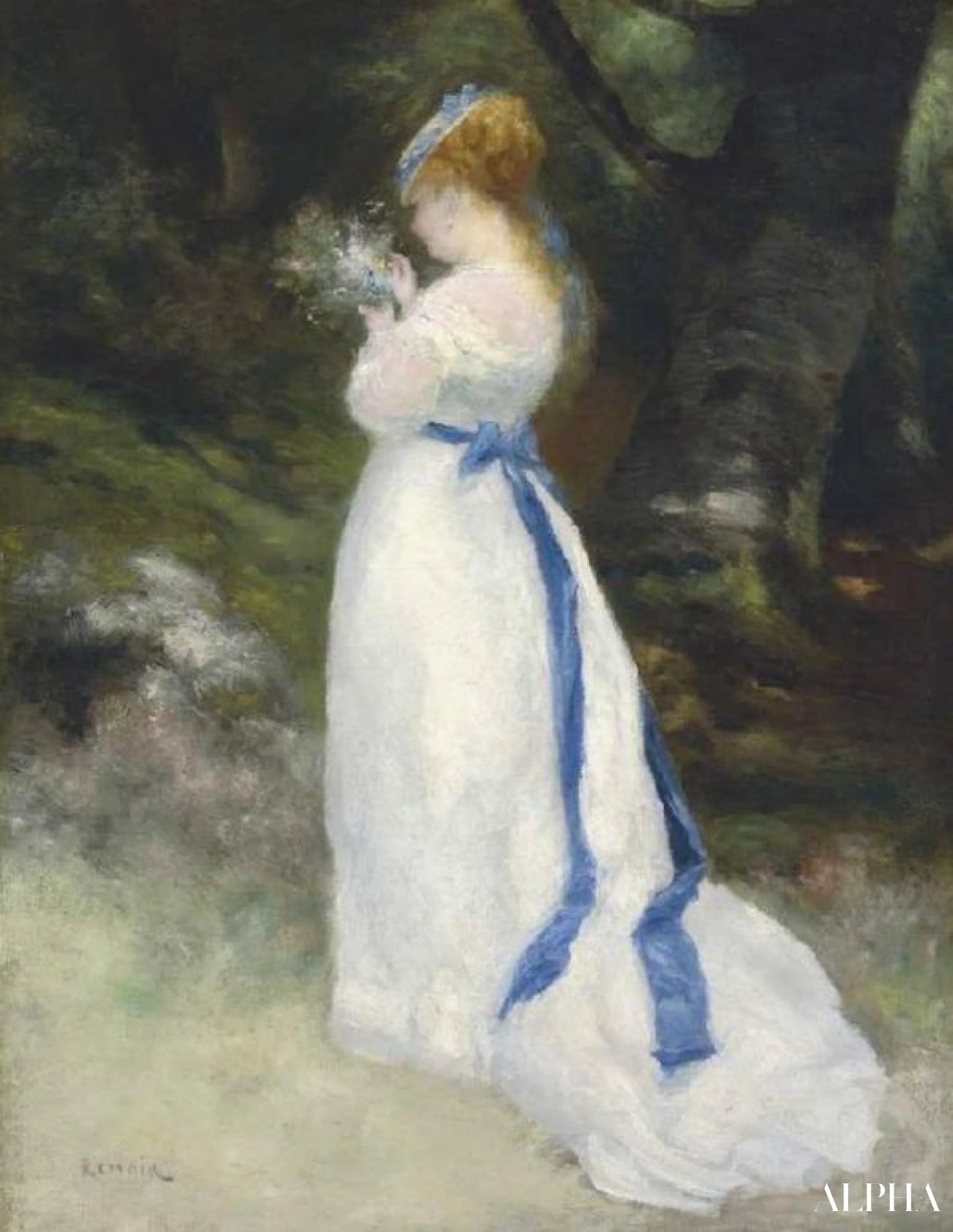 'Portret van Lise (Lise met een boeket veldbloemen) - Pierre-Auguste Renoir - Reproducties van schilderijen en hoogwaardige schilderijen'