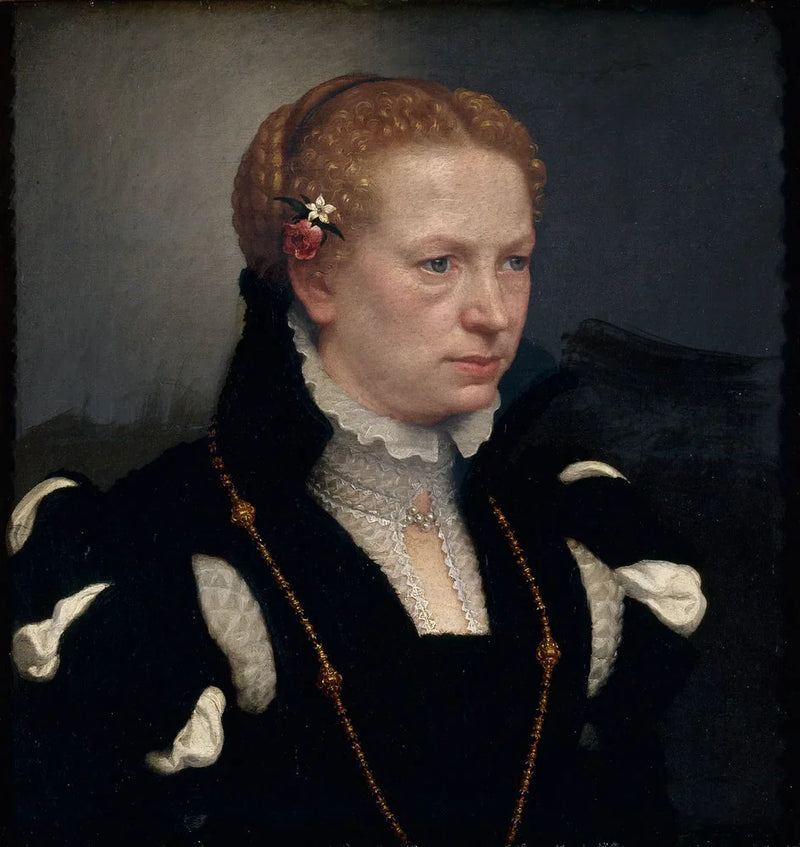 Portret van Luisa Vertova Agosti - Giovanni Battista Moroni