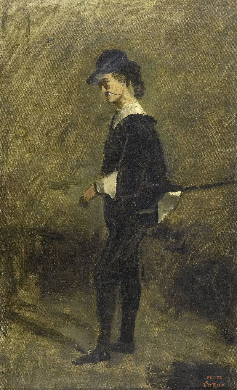 Portret van de heer Bigour d'Arras in Hamlet-kostuum - Jean-Baptiste Camille Corot