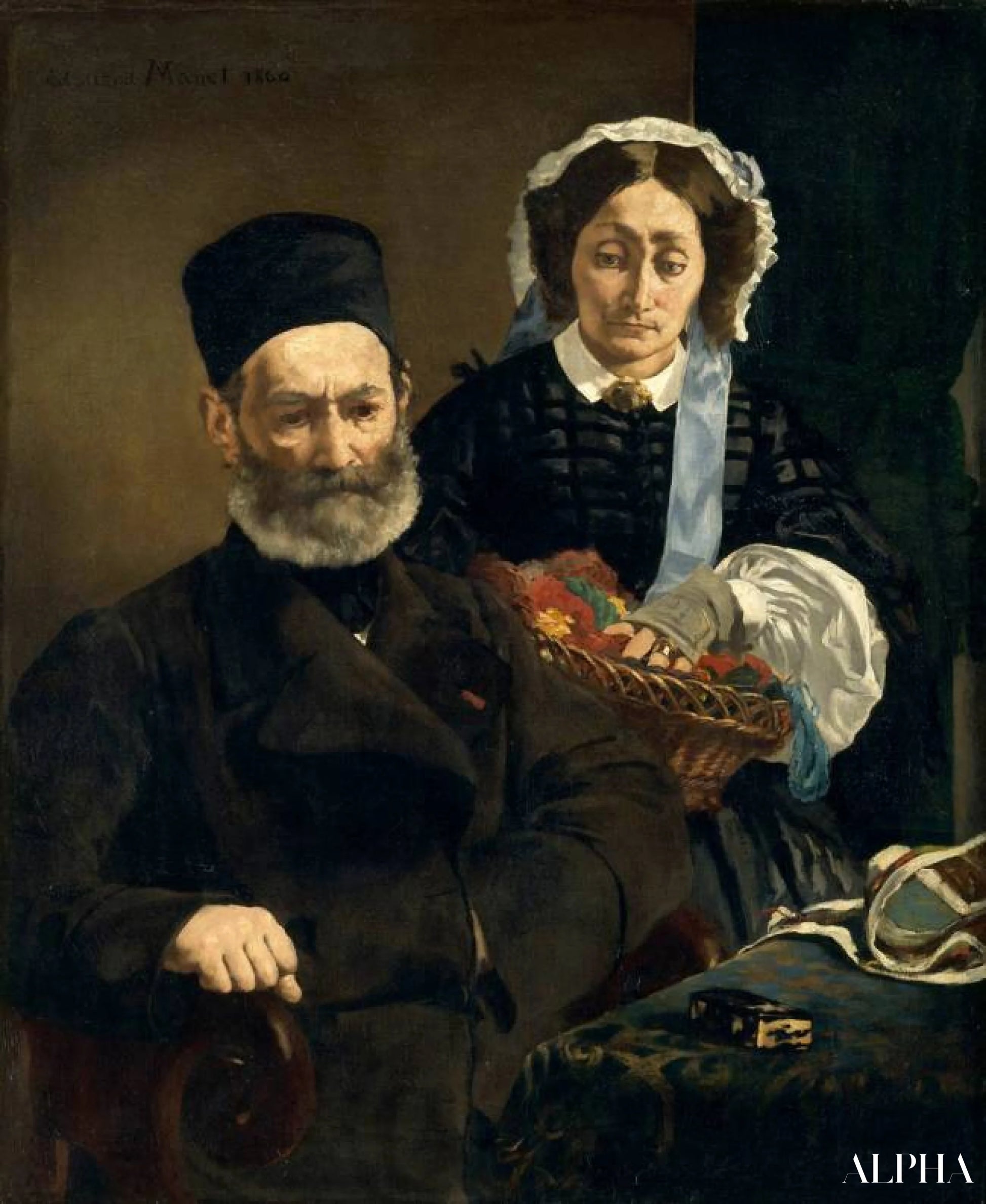 Portret van de heer en mevrouw Auguste Manet - Edouard Manet - Reproducties van schilderijen en hoogwaardige schilderkunst