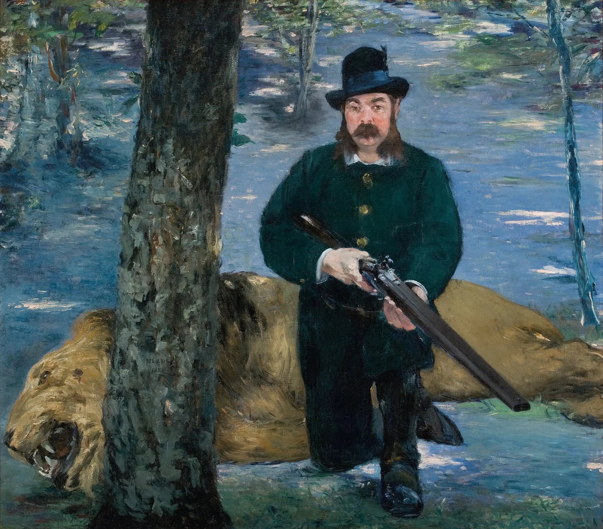 Portrait de M. Pertuiset, le chasseur de lions - Édouard Manet image 1 copie peinte à la main à l’huile