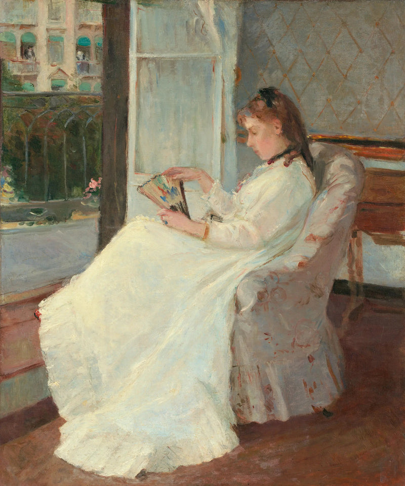 Portret van Mevrouw Pontillon ook wel Jonge vrouw bij haar raam - Berthe Morisot