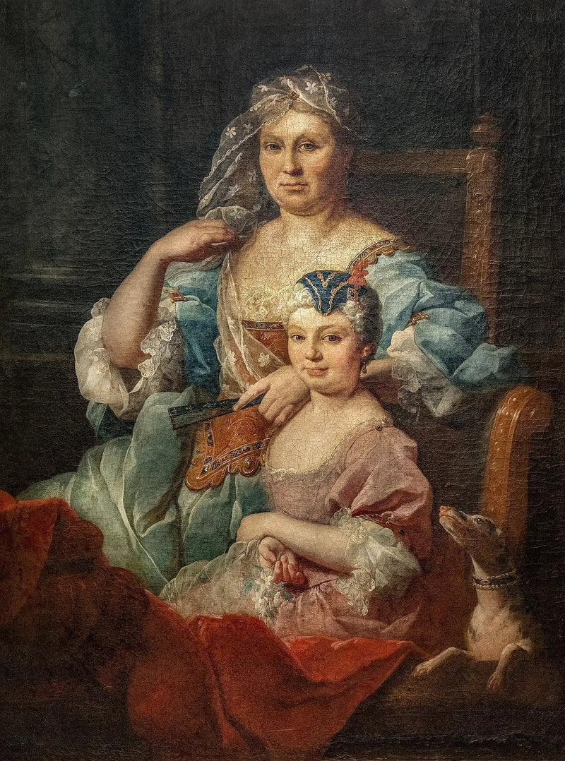 Portret van mevrouw Poulhariez en haar dochter Anne - Pierre Subleyras