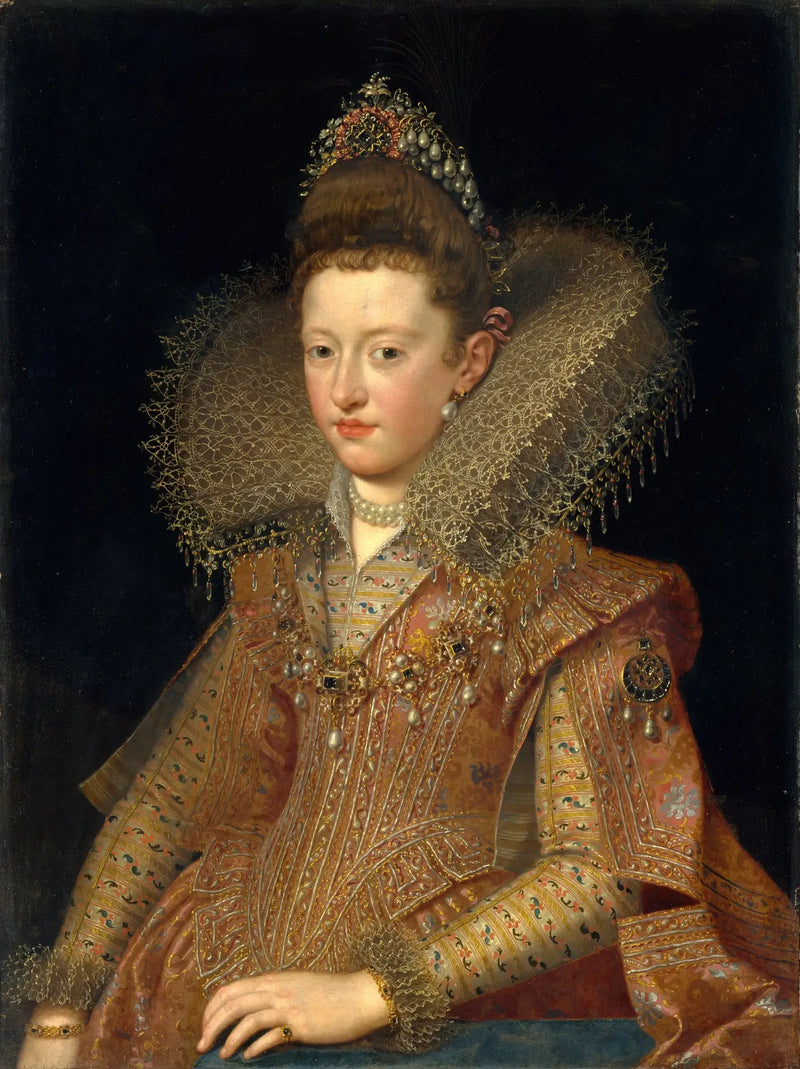 Portret van Margaretha de Gonzague (1591-1632), prinses van Mantua - Frans Pourbus de Jonge

Source:
Portrait de Marguerite de Gonzague (1591-1632), princesse de Mantoue - Frans Pourbus the Younger