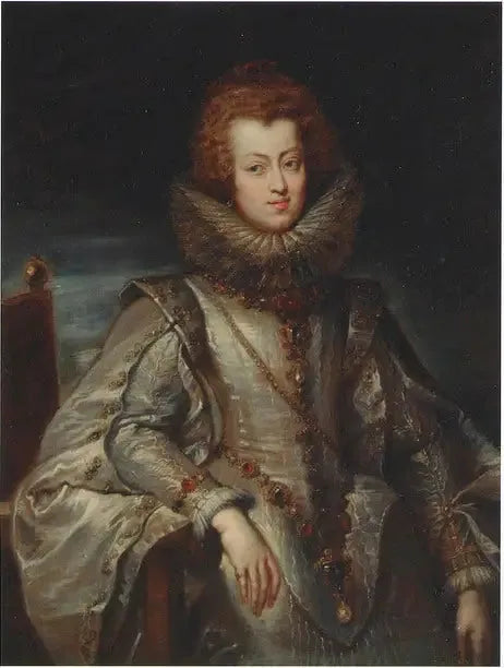 Portret van Maria Anna, infante van Spanje, aartshertogin van Oostenrijk, later koningin van Hongarije en Bohemen (1604-1646) - Peter Paul Rubens