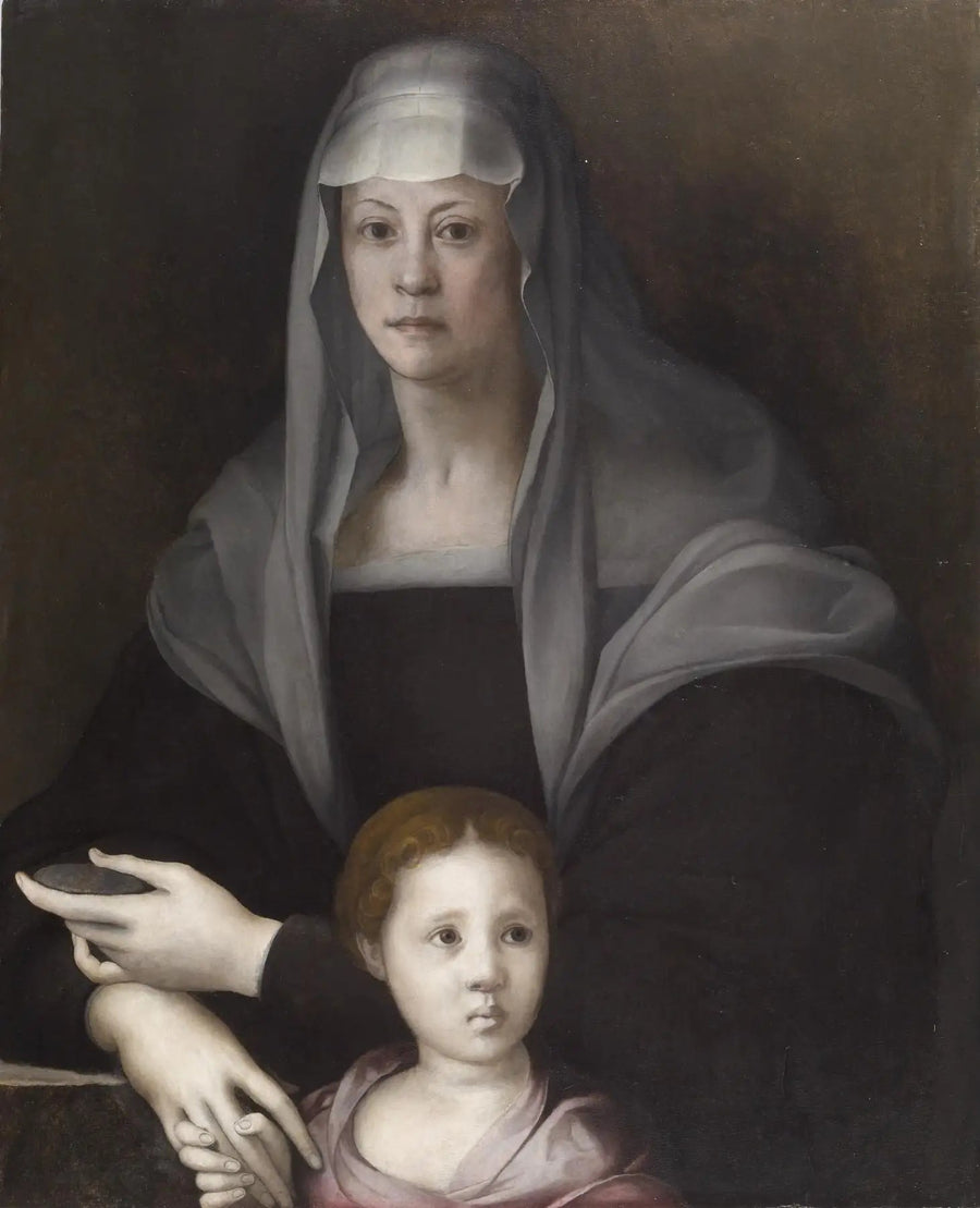 Portret van Maria Salviati de Médicis met Giulia de Médicis - Pontormo