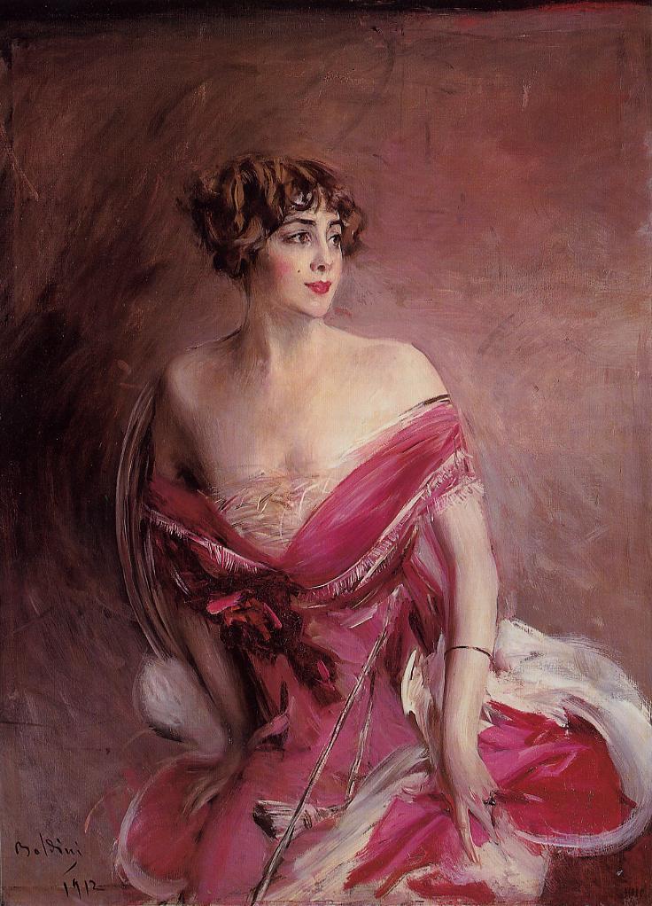 Portret van Mlle. de Gillespie, De Dame van Biarritz - Giovanni Boldini