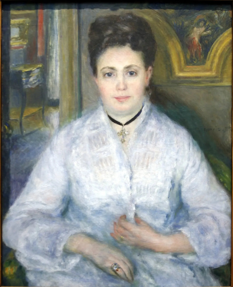 Portret van mevrouw Chocquet in het wit - Pierre-Auguste Renoir
