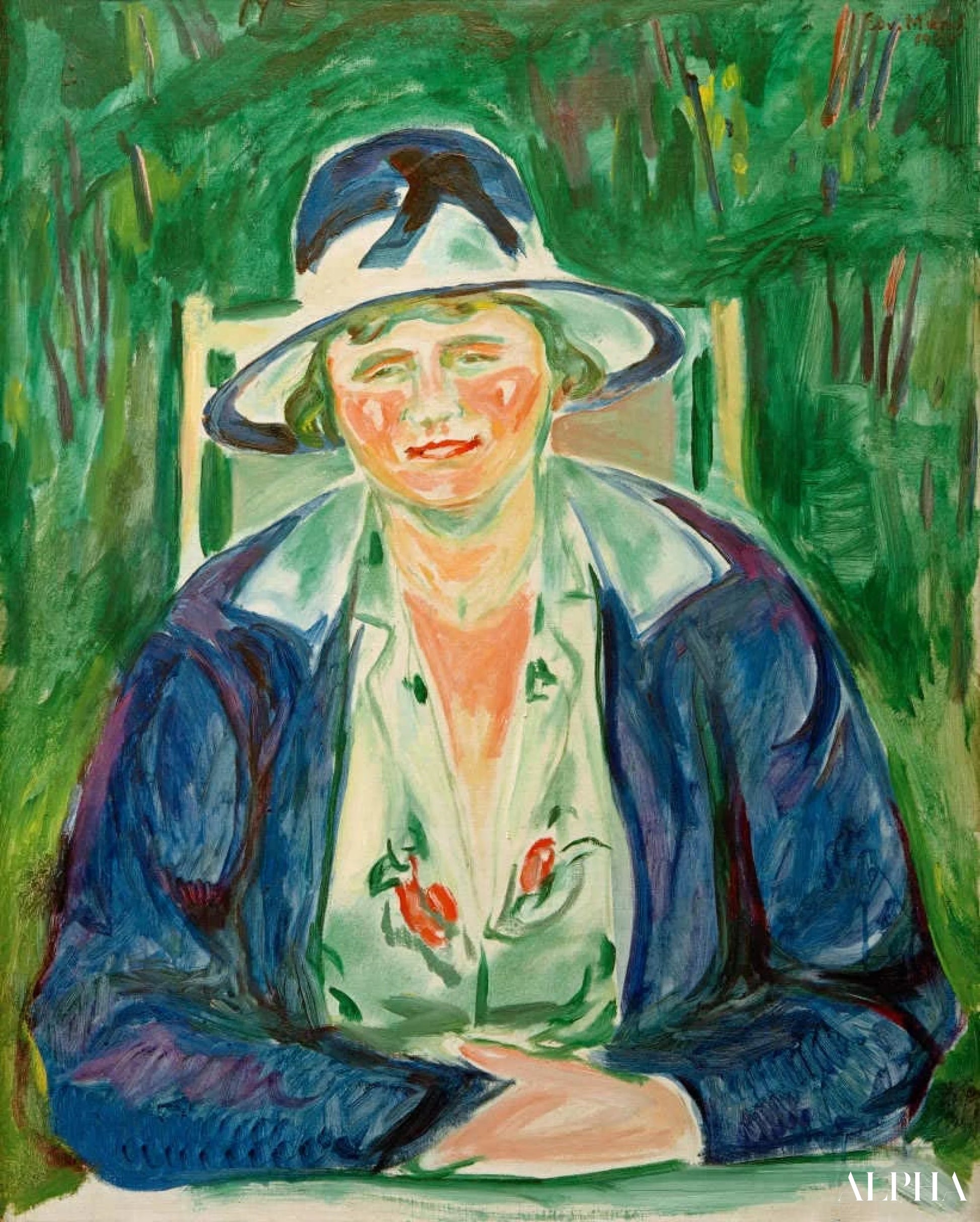 Reproduction du tableau « Portrait de Mme Hoffmann - Edvard Munch » par Alpha Reproduction en peinture à l’huile