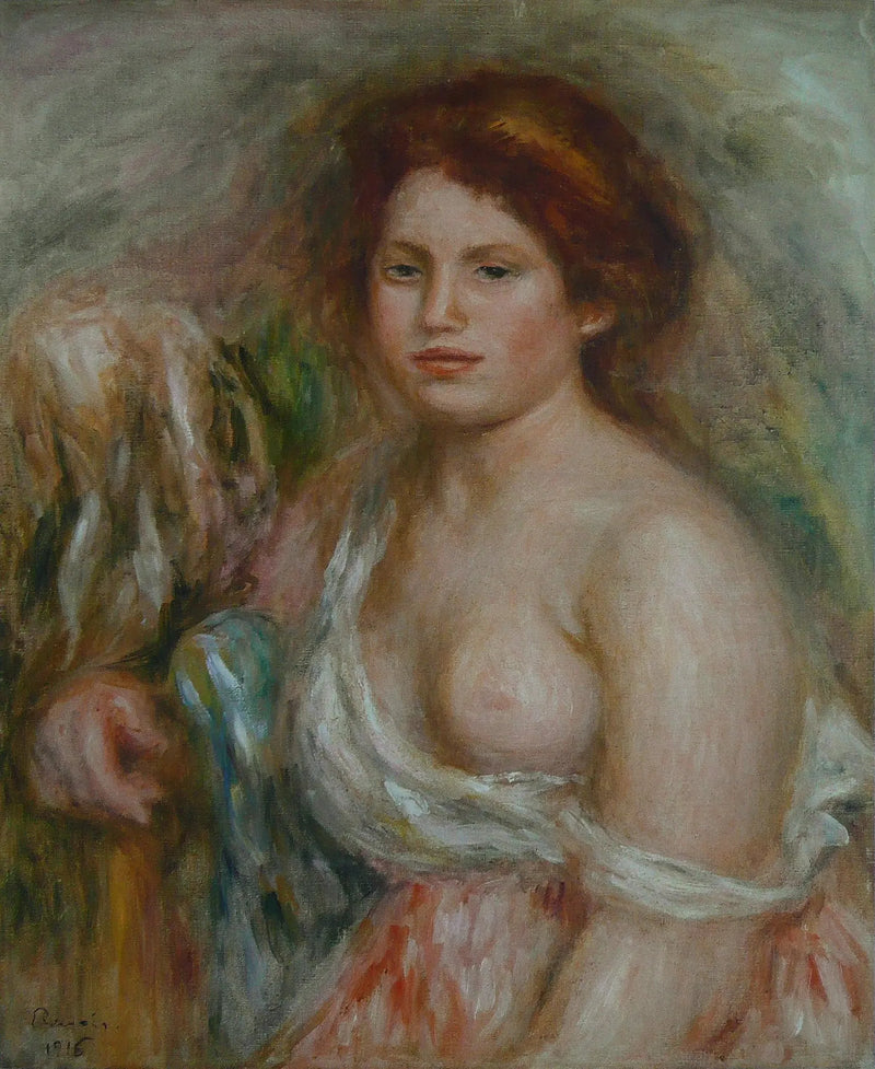 Busteportret van een model - Pierre-Auguste Renoir