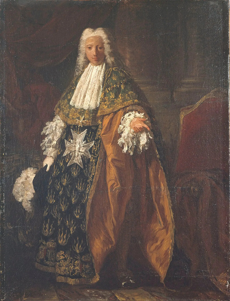 Portret van Paul-Hippolyte de Beauvillier, hertog van Saint-Aignan (1684-1776), in ridderorde van de Heilige Geest - Pierre Subleyras