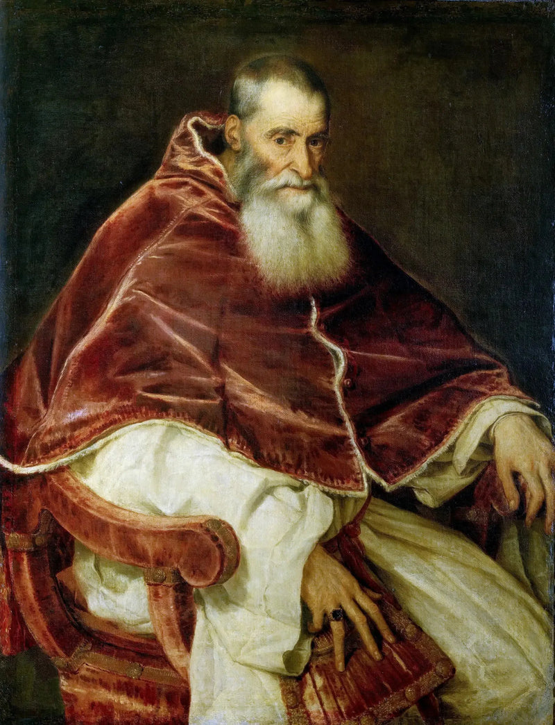 Portret van Paus Paulus III - Titiaan