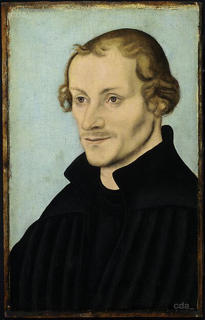 Portret van Philipp Melanchthon (1497-1560) - Lucas Cranach de Oudere