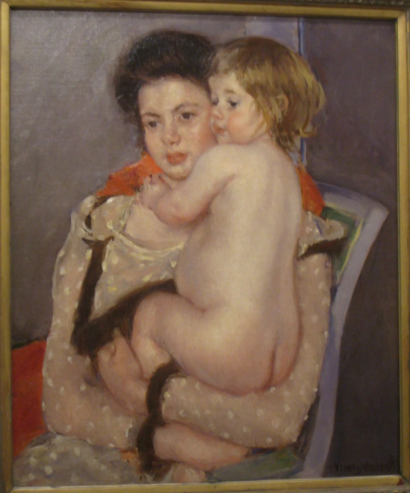 Portret van Koningin LeFebvre met een naakt baby - Mary Cassatt