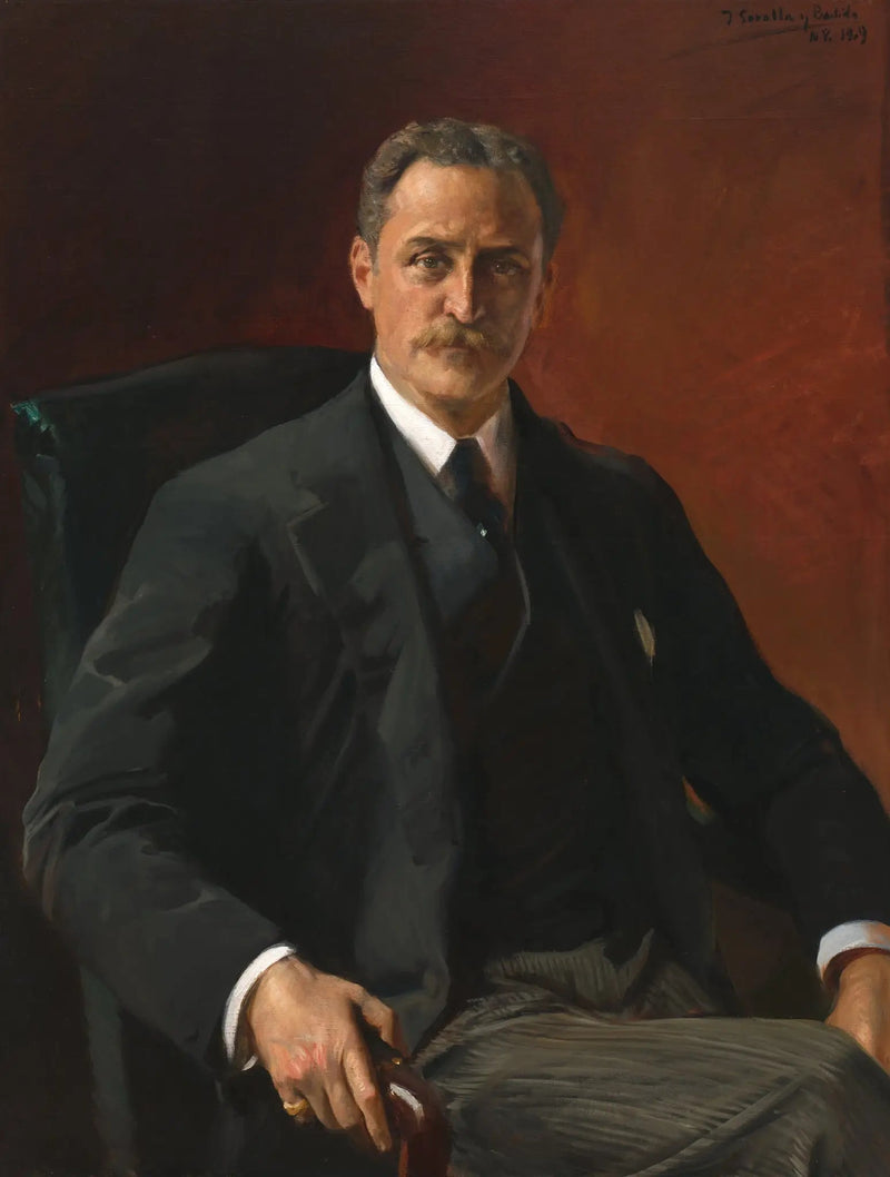 Portret van Robert Bacon, 39e staatssecretaris onder het presidentschap van Theodore Roosevelt - Joaquín Sorolla