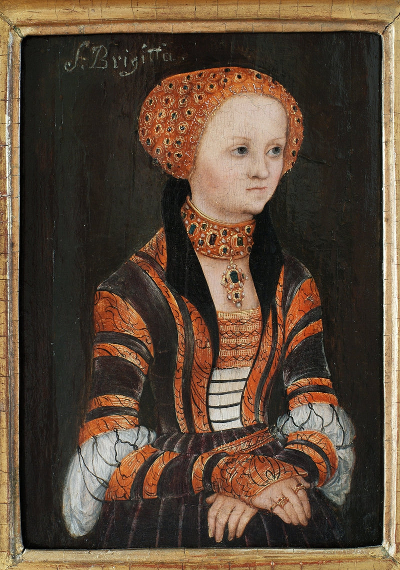 Portret van heilige Brigitta van Zweden - Lucas Cranach de Oudere