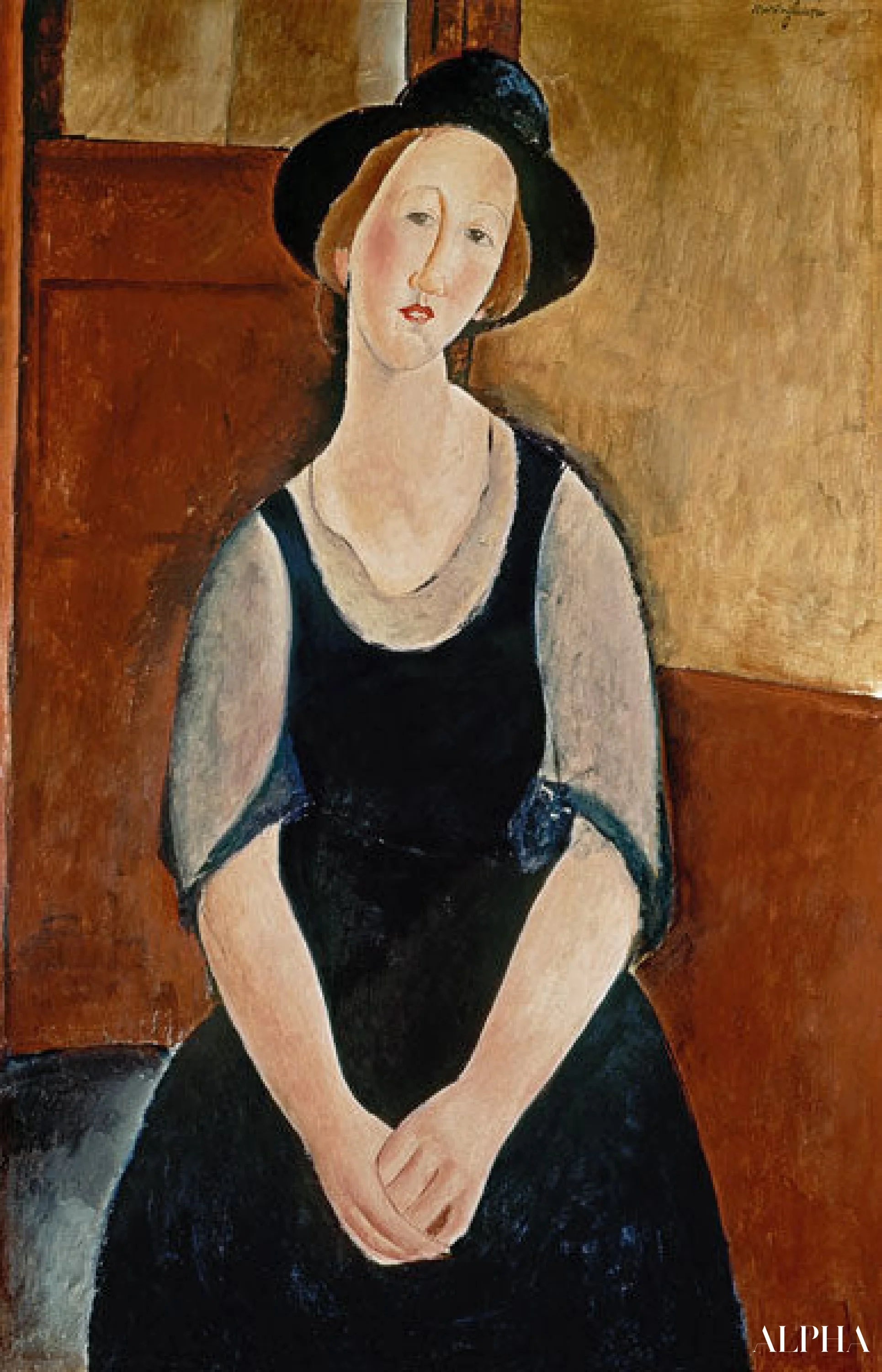 Portret van Thora Klinchlowstrom - Amedeo Modigliani - Reproducties van schilderijen en hoogwaardige schilderijen