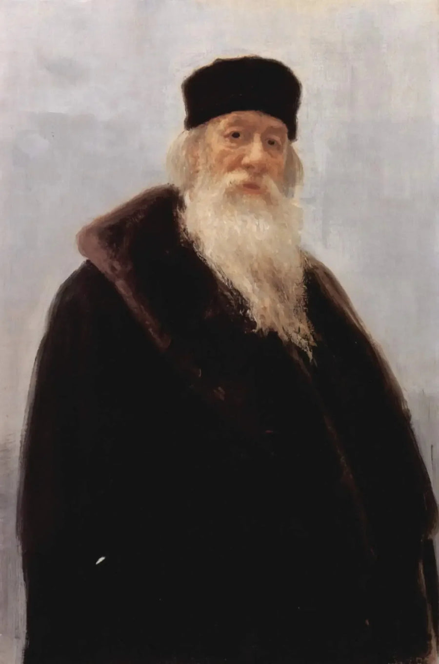 Portret van Vladimir Vasilievich Stasov, Russische kunsthistoricus en Muzieknotatie - Ilya Repin