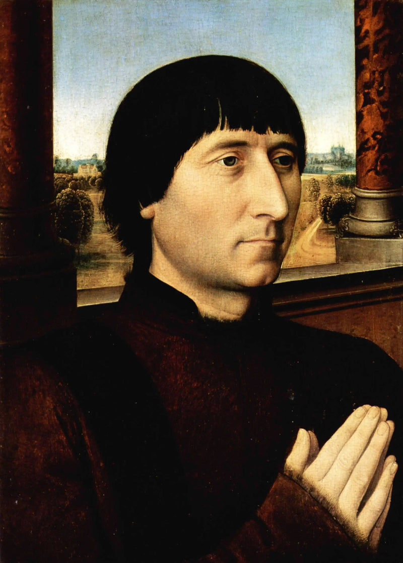 Portret van Willem Moreel, echtgenoot van Barbara van Vlaendenbergh - Hans Memling