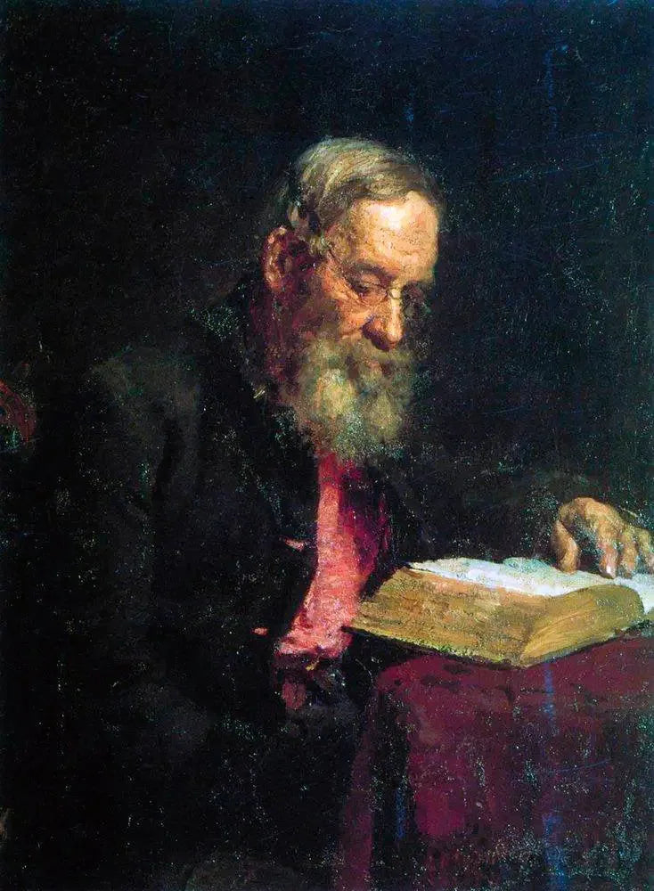 Portret van Yefim Vasilyevich Repin, de vader van de kunstenaar - Ilya Repin