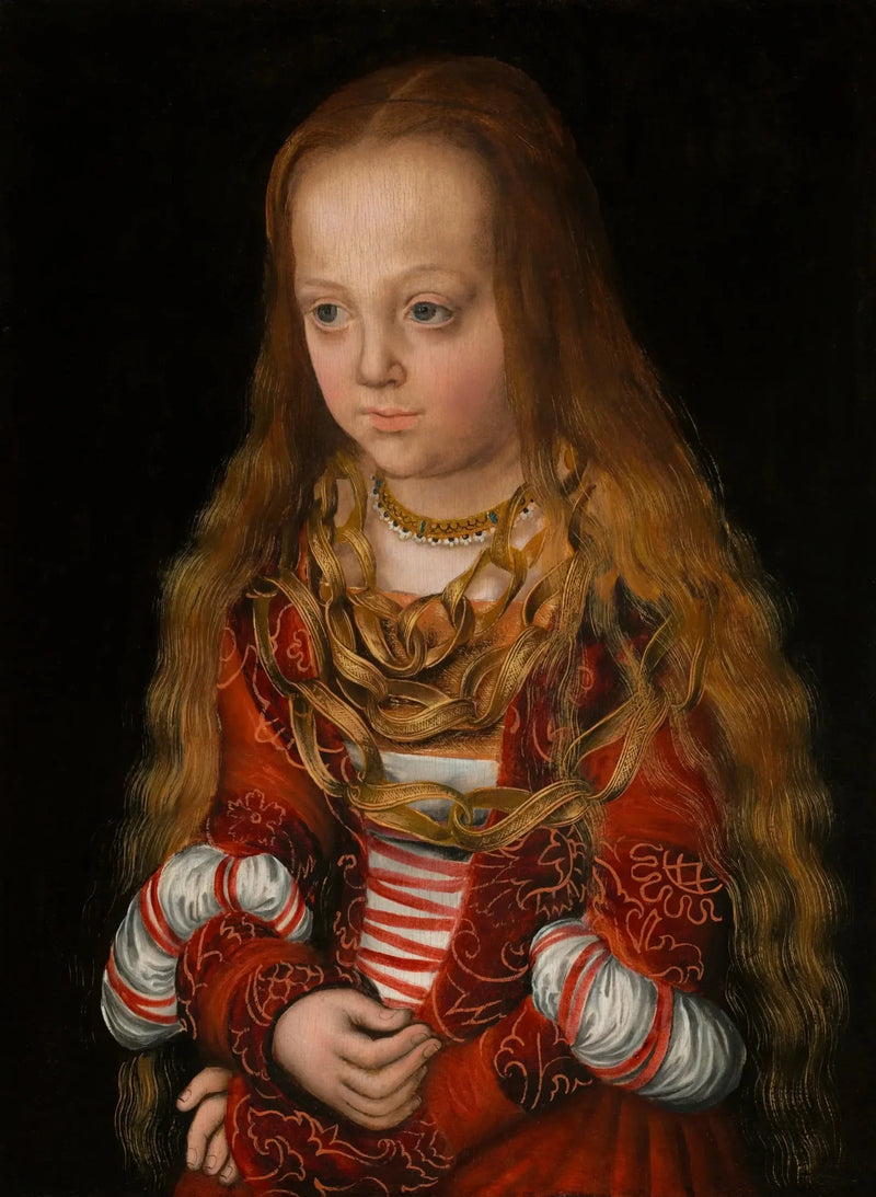 Portret van prinsessen van Saksen tijdens het diner - Lucas Cranach de Oudere