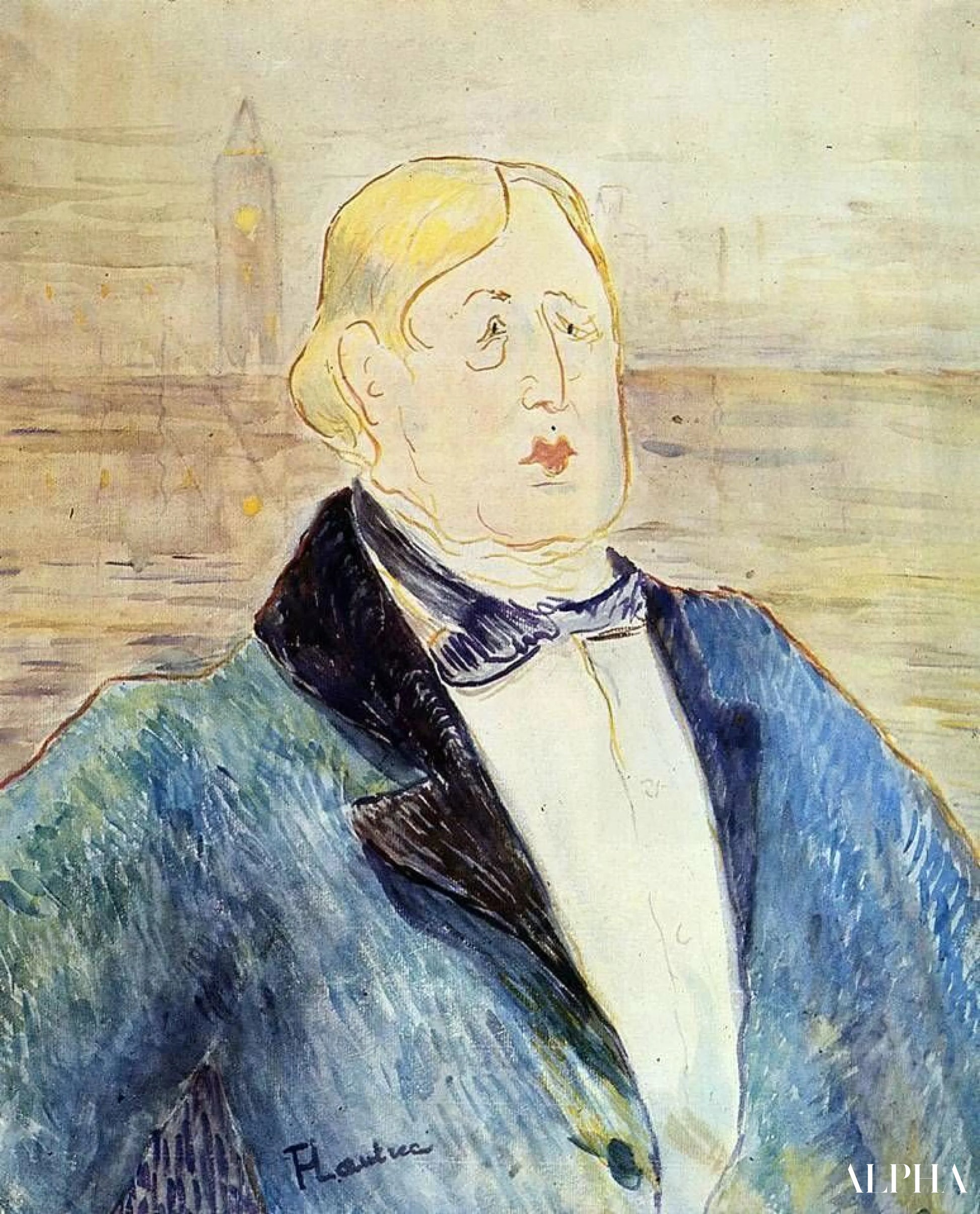 Portret van Oscar Wilde - Toulouse Lautrec - Reproducties van schilderijen en hoogwaardige schilderijen