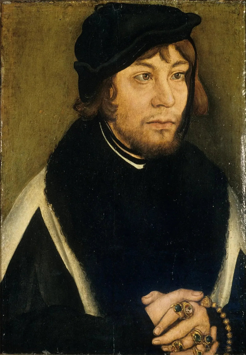 Portret van markgraaf Albrecht van Brandenburg-Ansbach - Lucas Cranach de Oudere