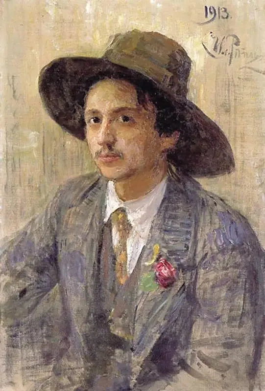 Portret van de schilder Isaak Izrailevich Brodsky - Ilya Repin