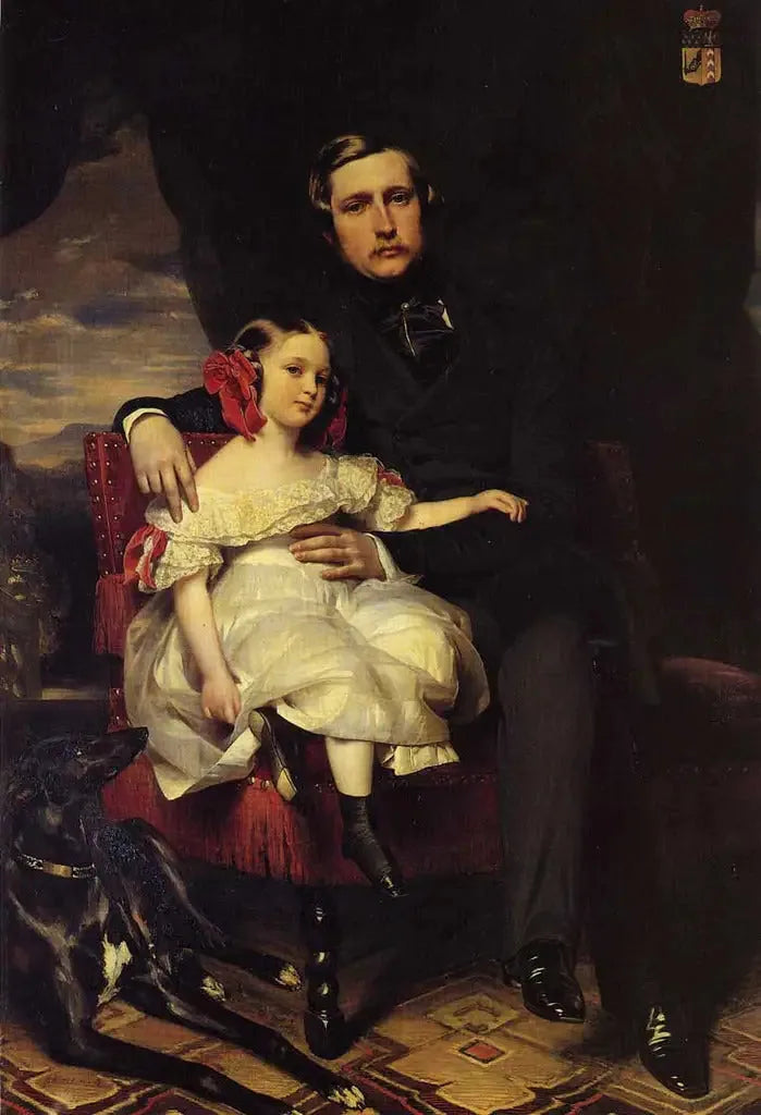 Portret van de prins van Wagram en zijn dochter Malcy Louise Caroline Frédérique

Source:
Portrait du prince de Wagram et de sa fille Malcy Louise Caroline Frédérique - Franz Xaver Winterhalter