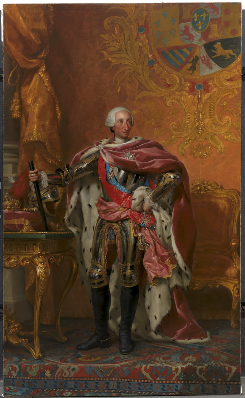 Portret van koning Charles III van Spanje - Anton Raphael Mengs
