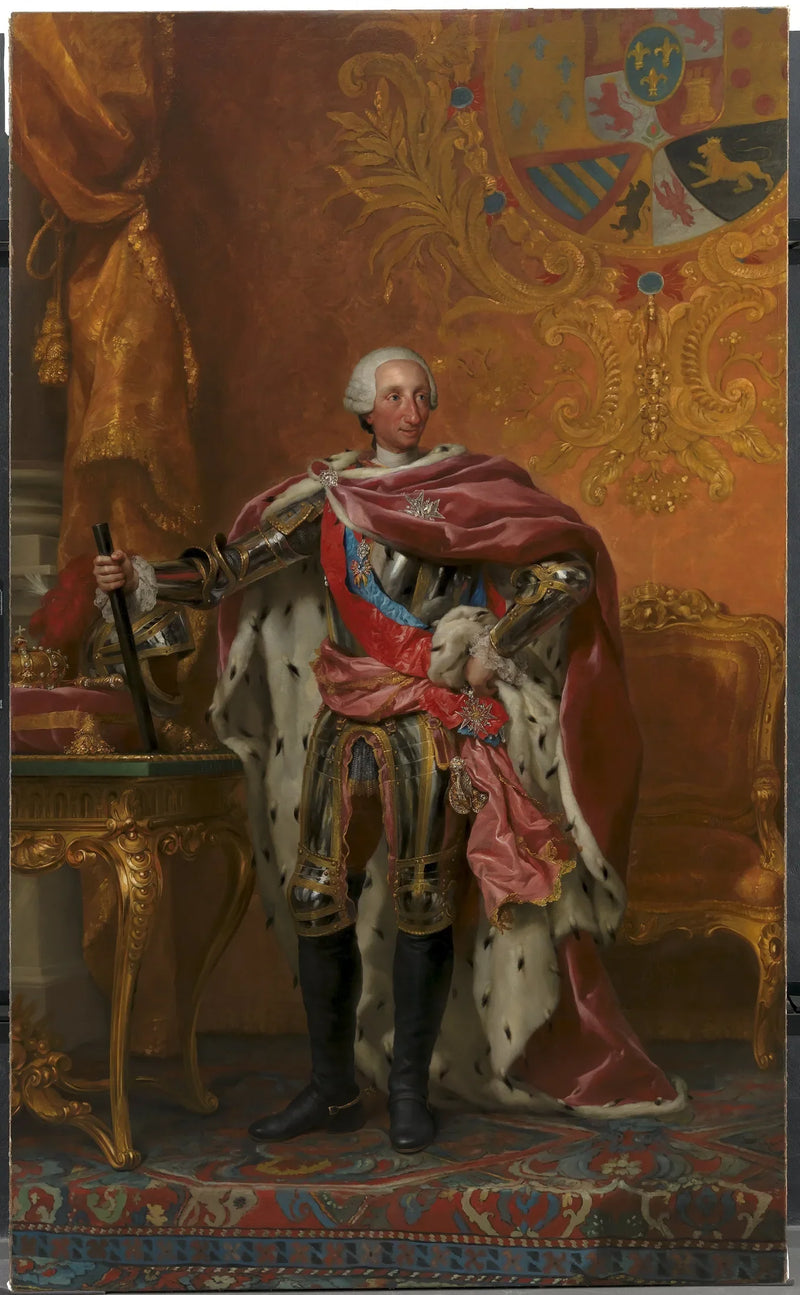 Portret van koning Charles III van Spanje - Anton Raphael Mengs