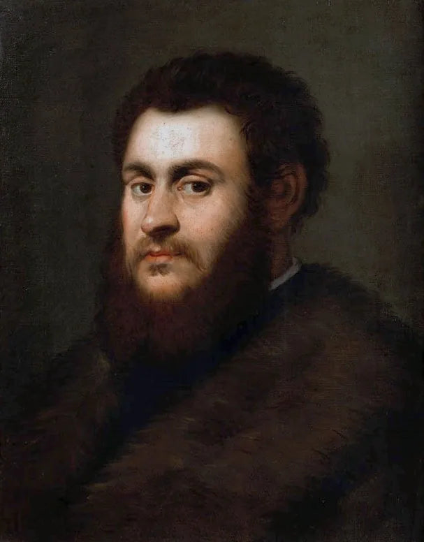 Portret van koning Sigismund II Augustus met een bontjas - Jacopo Tintoretto